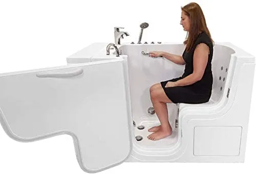 32x52 Transfer Hydro Foot Massage Acrylic Walk-In Tub, Fast Fill Faucet, Left 2" Dual Drain