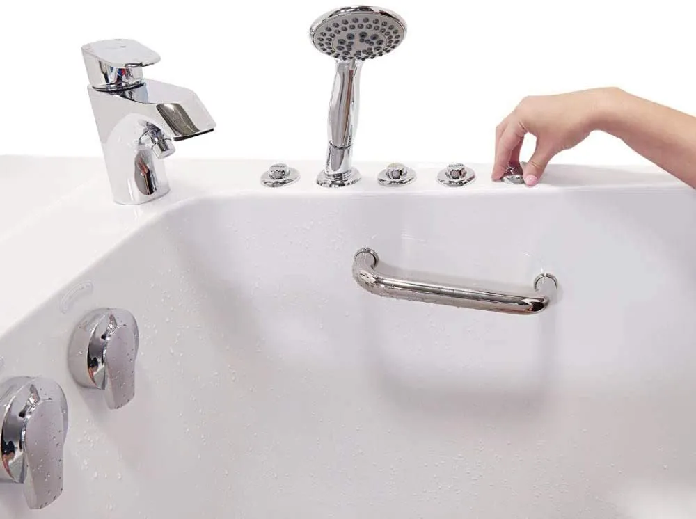 32x52 Transfer Hydro Foot Massage Acrylic Walk-In Tub, Fast Fill Faucet, Left 2" Dual Drain
