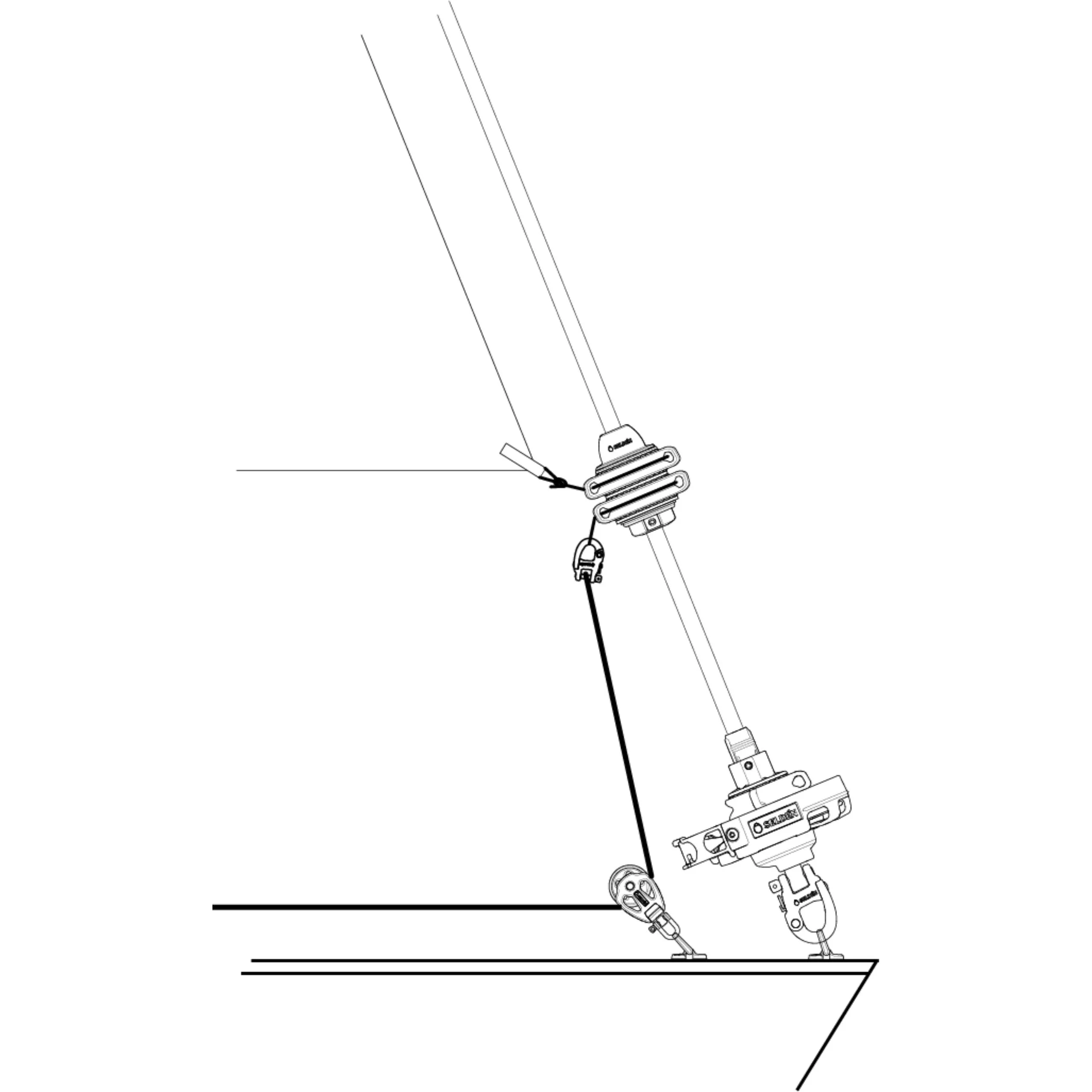 Adjustable Tack Swivel for ø13 mm AT-Cable, Seldén GX 15