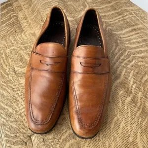 Allen Edmonds Mens Loafers size 9.5 D brown leather Georgetown Classic Simple