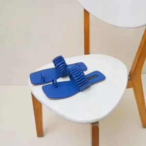 Aloha Ruffle Slides (Blue)