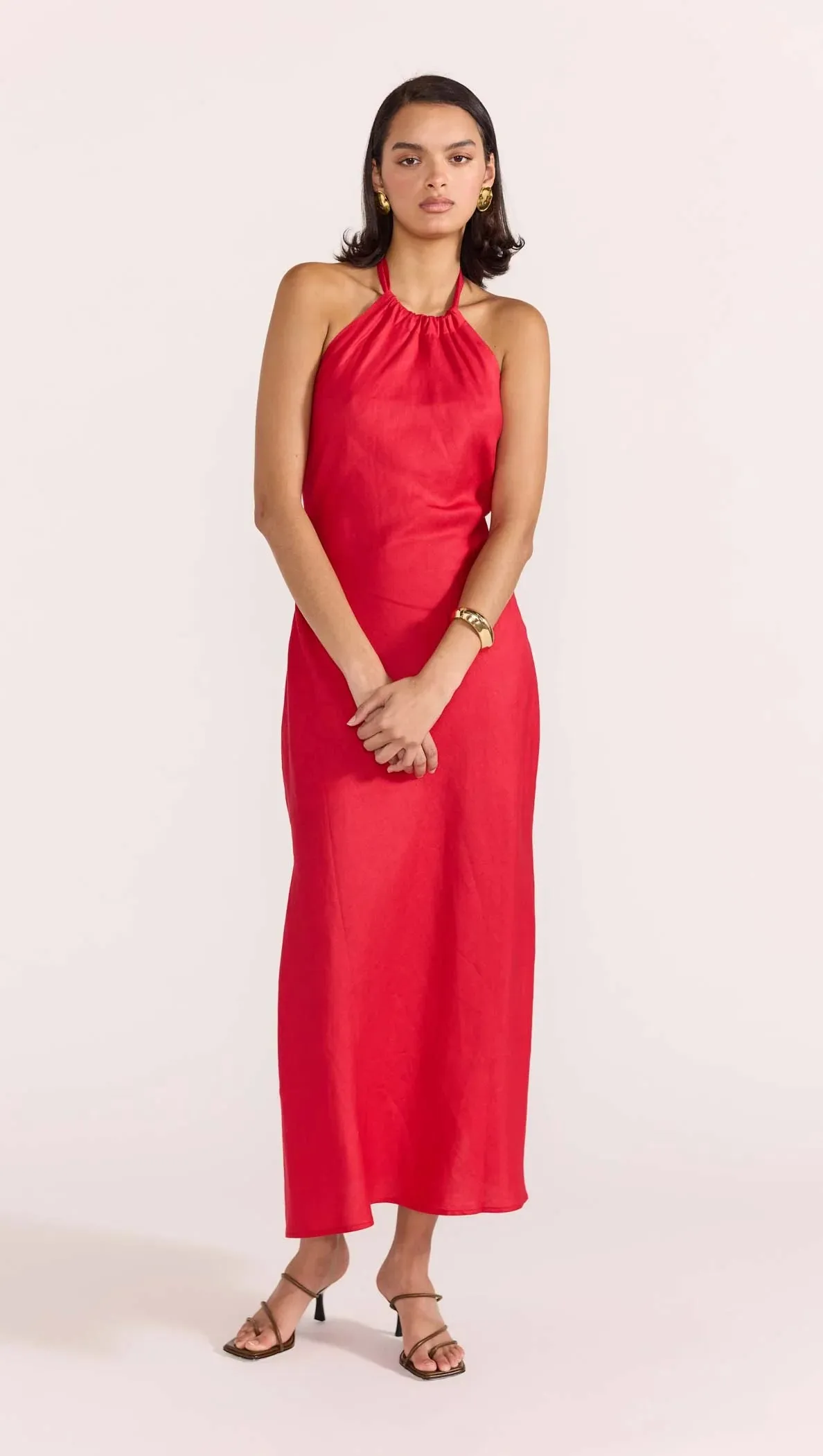 AMANA HALTER BIAS DRESS