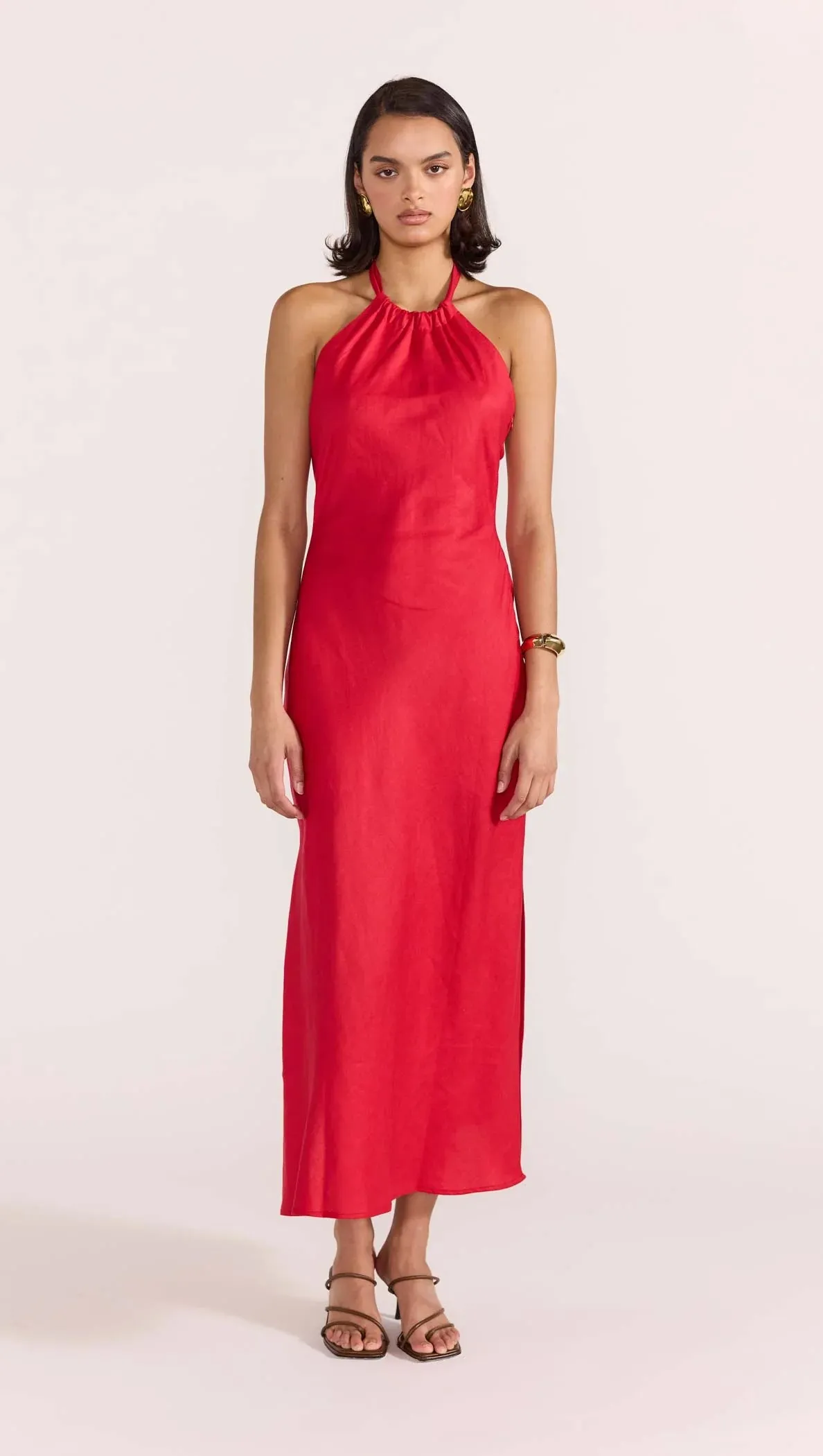 AMANA HALTER BIAS DRESS