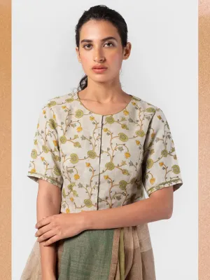 Anavila  I   basil-floral-summer-blouse