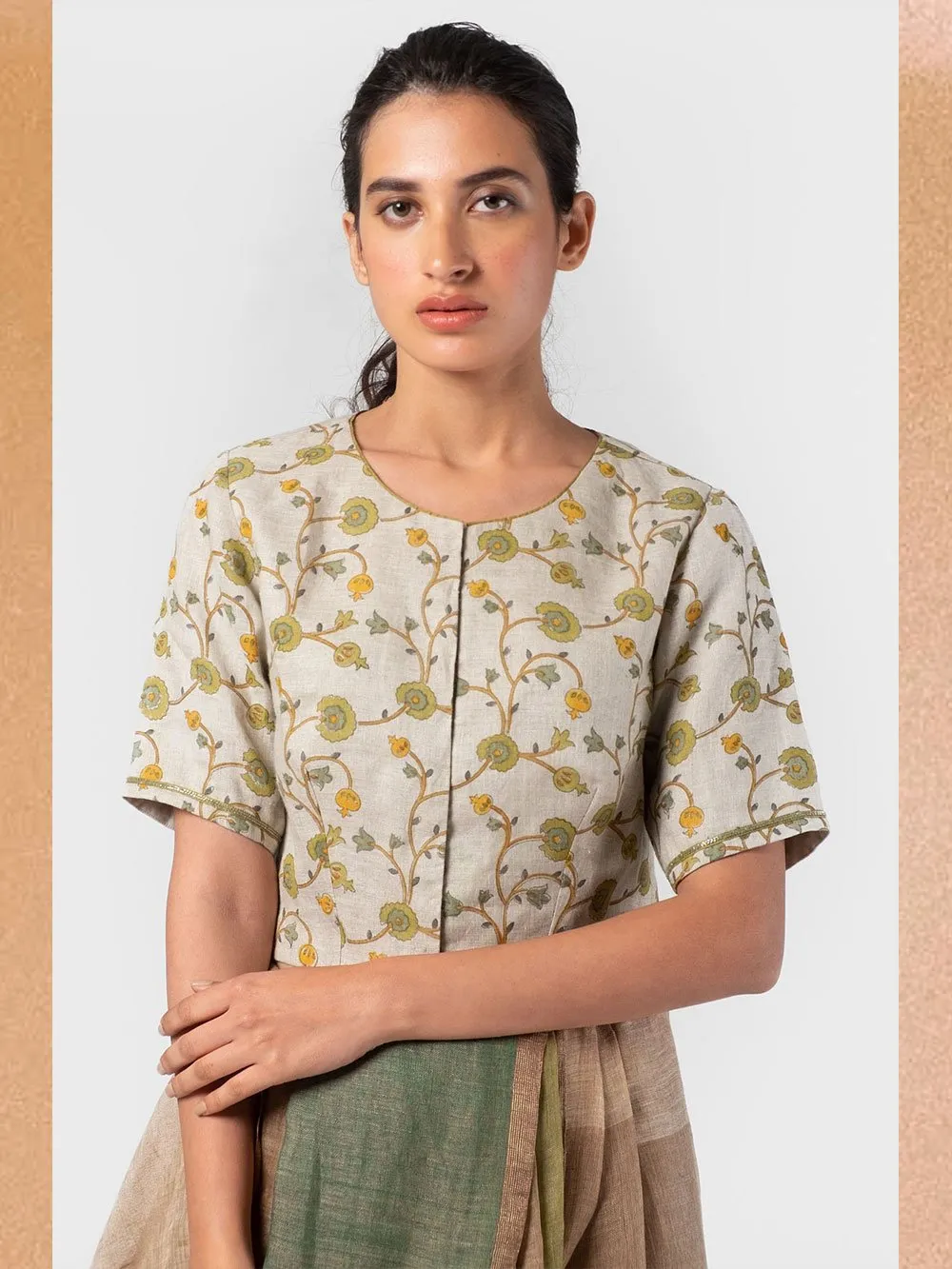 Anavila  I   basil-floral-summer-blouse