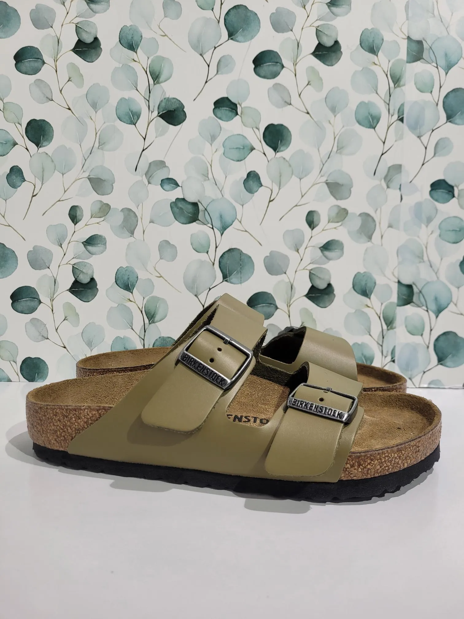 Arizona Faded Khaki Leather Regular by Birkenstock