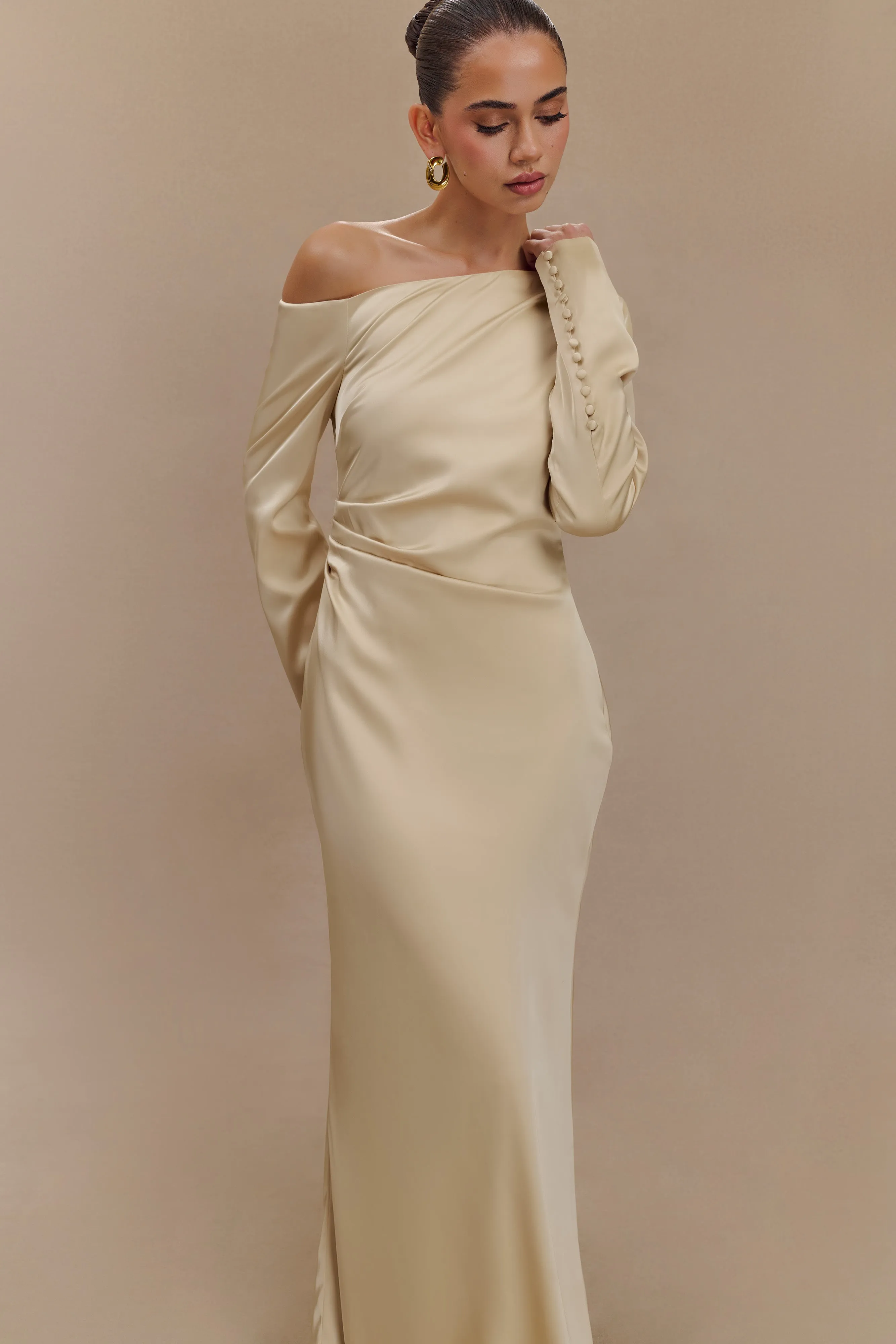 Avery Long Sleeve Maxi Dress - Gold