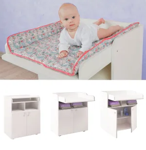 Baby Changing Unit | Large Storage Pockets & Cupboards | High Quality Modern Design | White