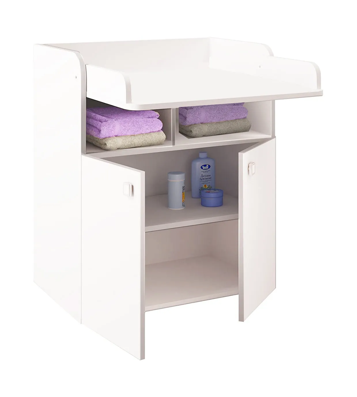 Baby Changing Unit | Large Storage Pockets & Cupboards | High Quality Modern Design | White