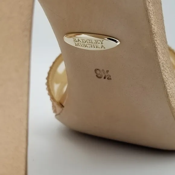 Badgley Mischka Hart Crystal Embellished Evening Shoes, Rose Gold, Women's 9.5