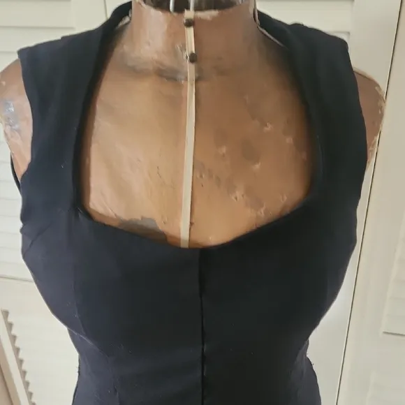 Banana Republic Black Midi Dress Square Neck