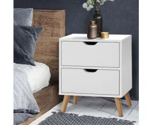 Bedside Tables Drawers Side Table Nightstand White Storage Cabinet Wood