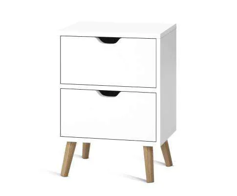 Bedside Tables Drawers Side Table Nightstand White Storage Cabinet Wood