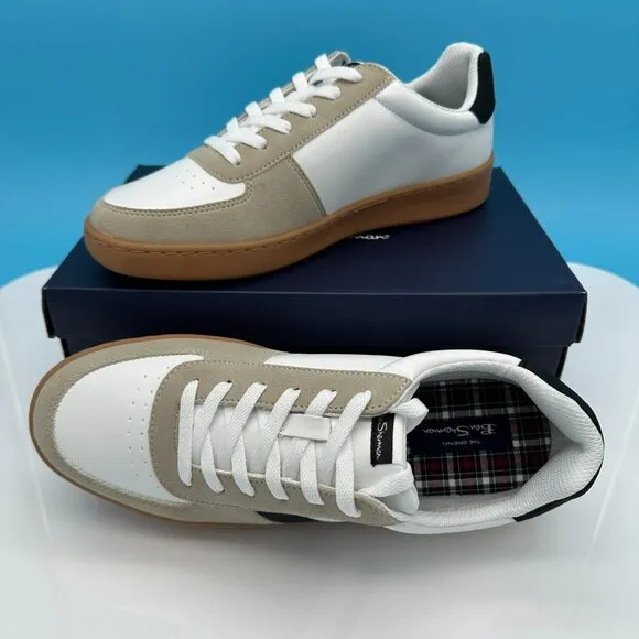 Ben‎ Sherman Men's Hyde Lace Up Retro Feel Sneakers, Size 9D, White/Black/Gum