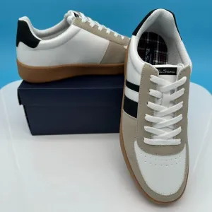 Ben‎ Sherman Men's Hyde Lace Up Retro Feel Sneakers, Size 9D, White/Black/Gum