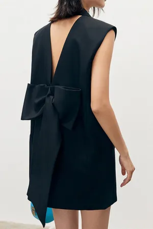 BL654 Sleeveless Bow Mini Dress