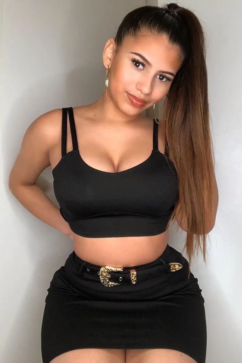 Black Gold Double Western Buckle Co-Ord - Aspyn