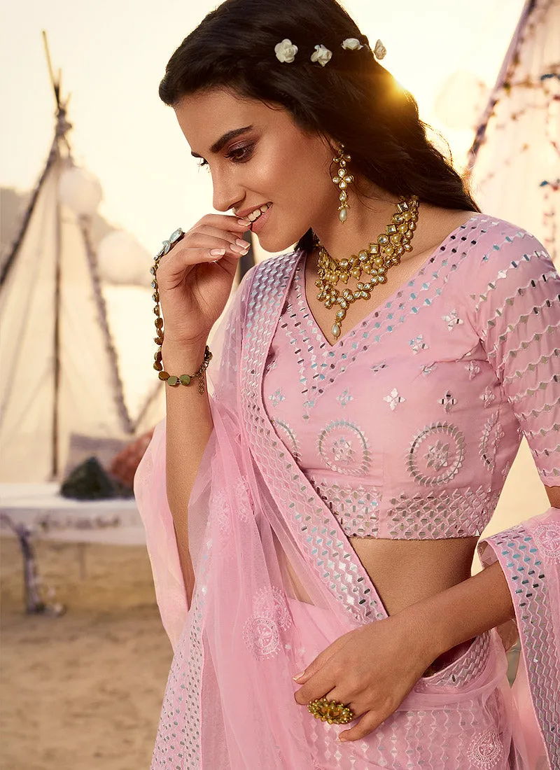 Blush Pink Embroidered Lehenga Choli