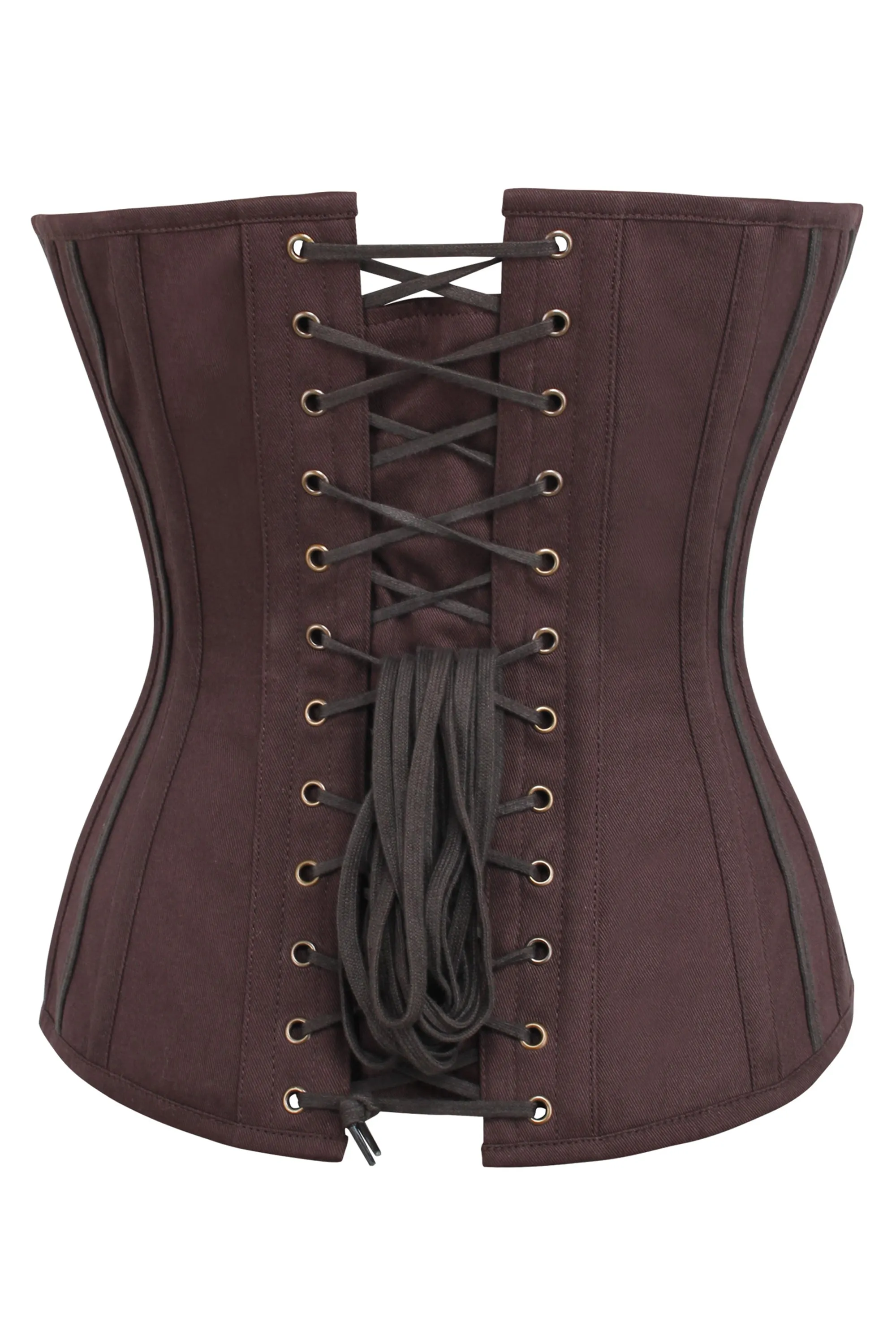 Brown Overbust Corset with Zip front