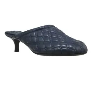 Burberry 8085641 Burberry Ekd Leather Mules Lake Navy Blue Sandal Womens