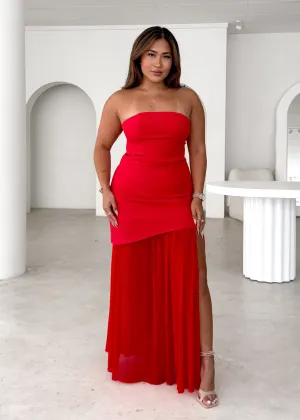 Cabaret Strapless Maxi Dress - Red