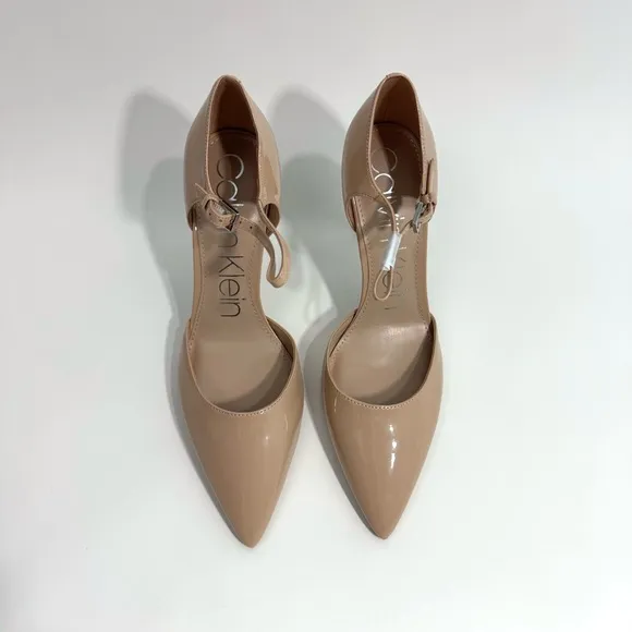 Calvin Klein Women’s Size 11 Dressa Light Natural Patent  d’Orsay Pump Heels NWT