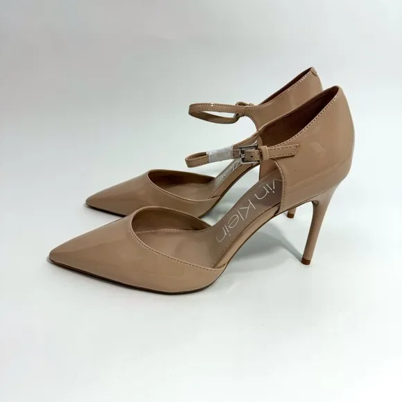 Calvin Klein Women’s Size 11 Dressa Light Natural Patent  d’Orsay Pump Heels NWT