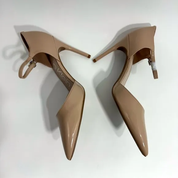 Calvin Klein Women’s Size 11 Dressa Light Natural Patent  d’Orsay Pump Heels NWT