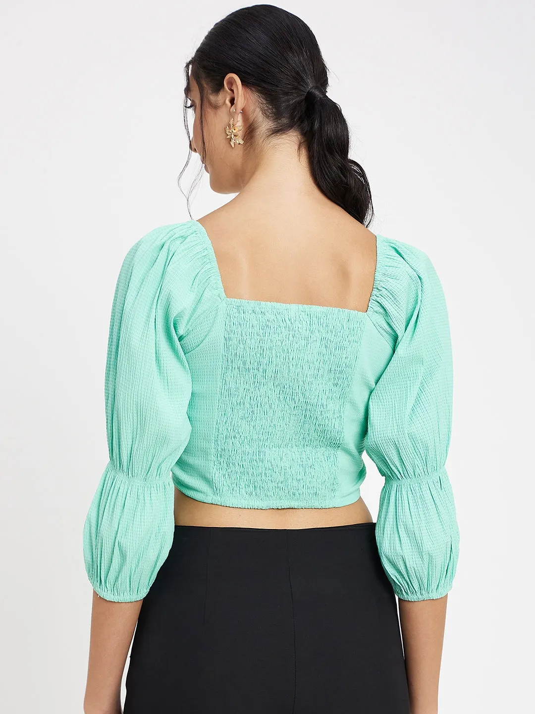 Camla Barcelona Seafoam Square Neck Top