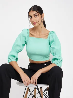 Camla Barcelona Seafoam Square Neck Top
