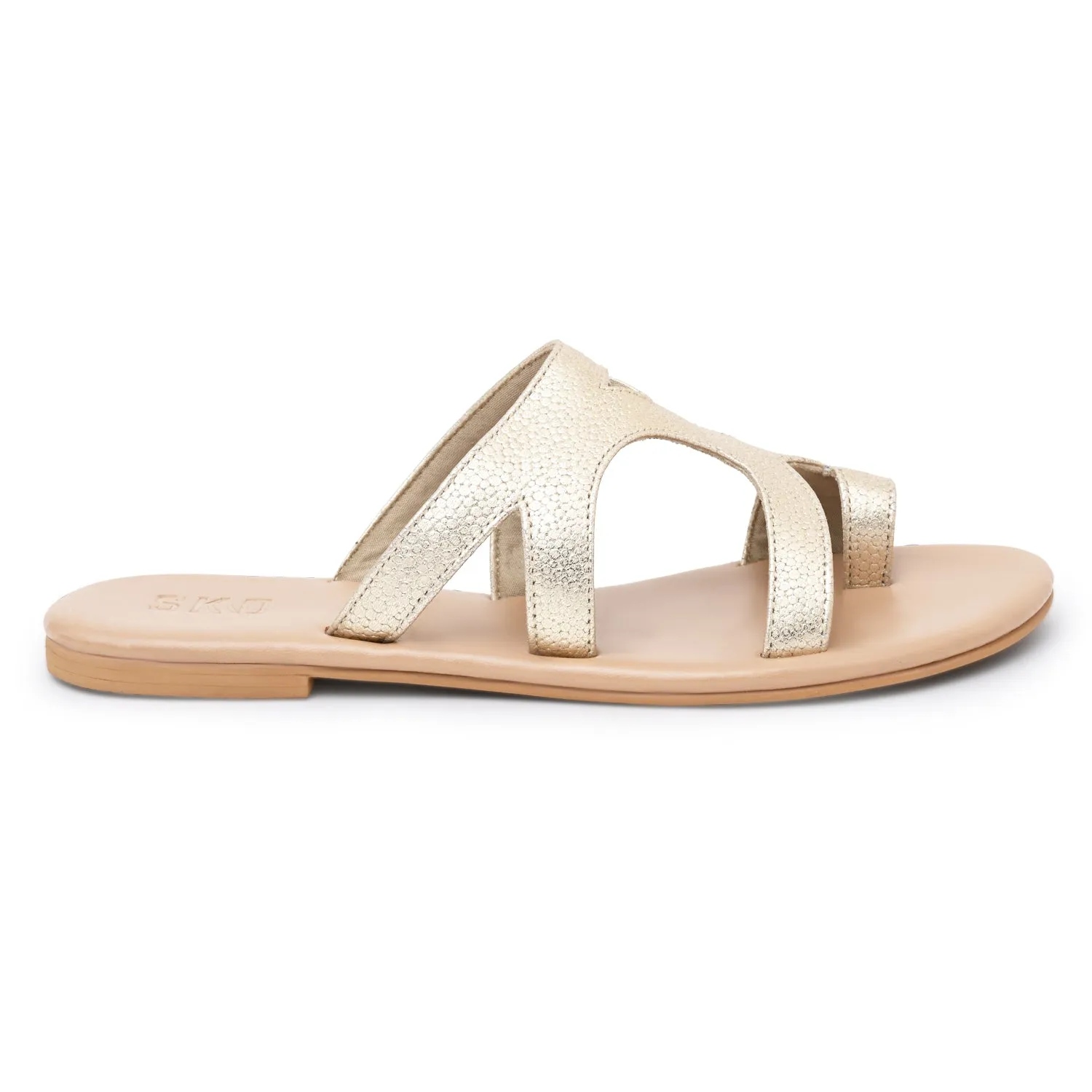 Catania in Gold Flats For Women