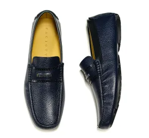 Cesare Paciotti Men's Blue Leather Granello Moccasin pv57004 40% OFF