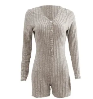 Chic Slim-Fit Ribbed Jumpsuit Lounge Wear for Women