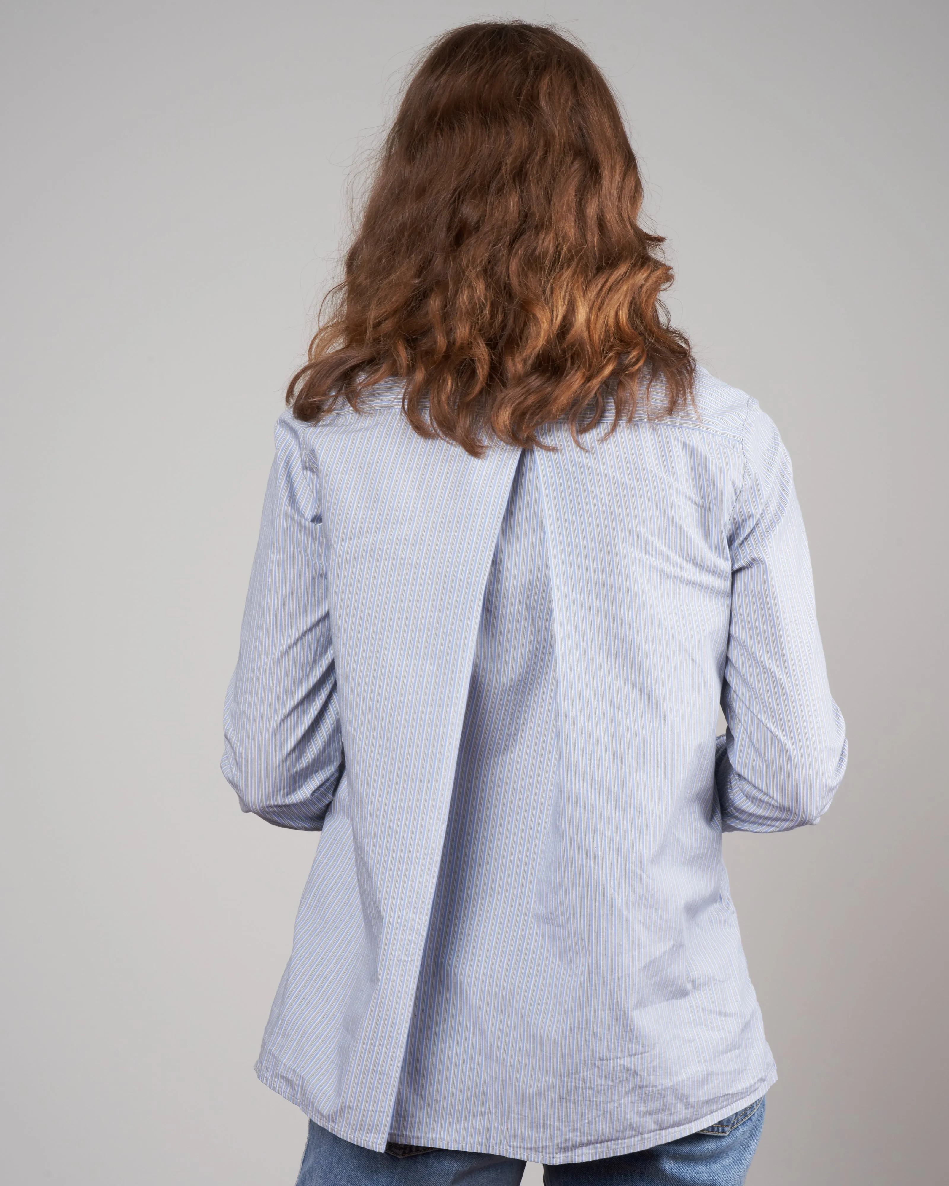 chloe poplin top - blue