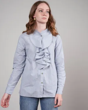 chloe poplin top - blue