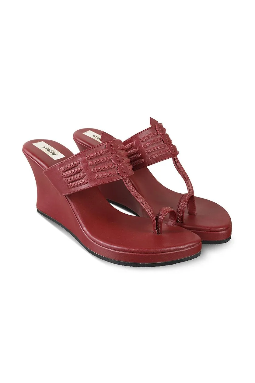 Classic High K Wedge Maroon