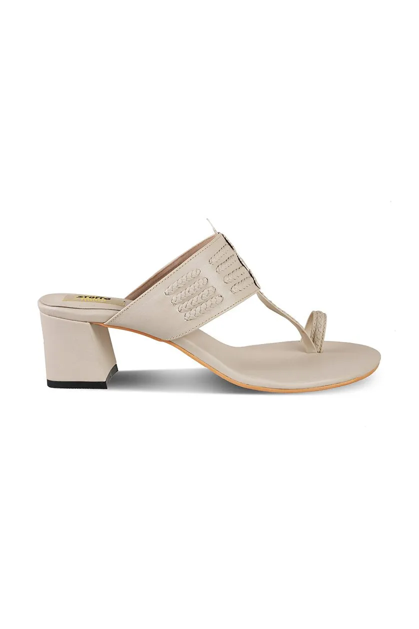 Classic K Block Heel Taupe
