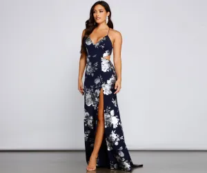 Courtney Foiled Stylish Floral Formal Dress