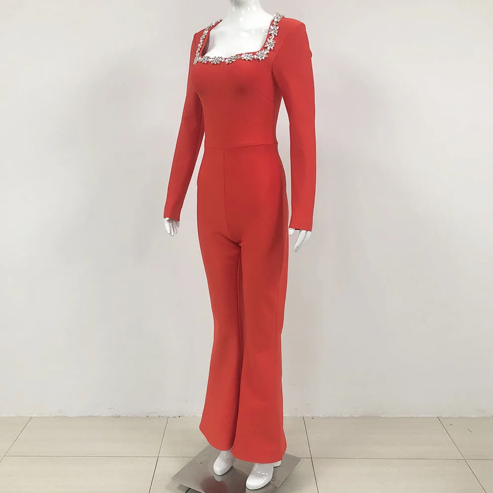 Crystal Embroidered Jumpsuit
