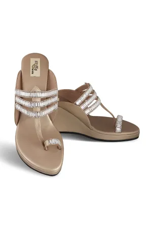 Crystal High K Wedge Champagne