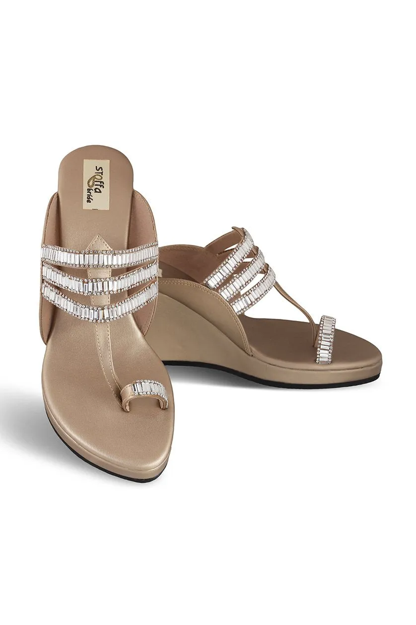 Crystal High K Wedge Champagne