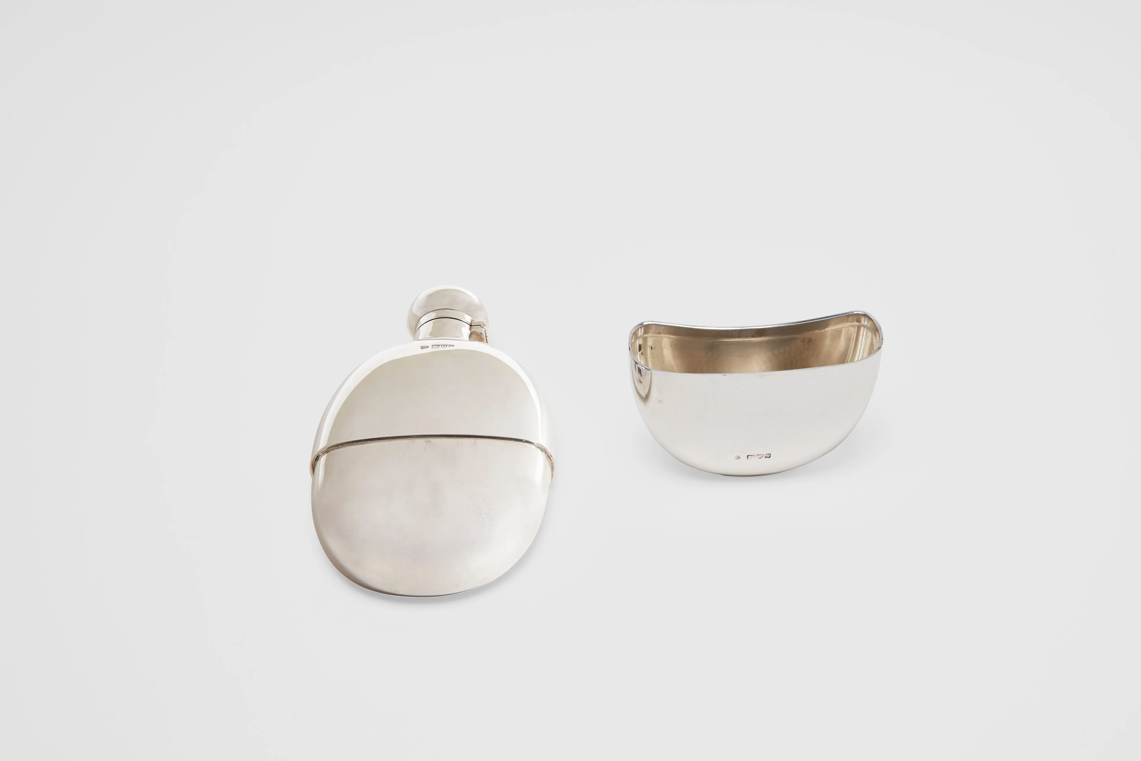 Curved Drinking Flask with Removable Cup