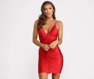 Curves Ahead Stylish Shirred Mini Dress
