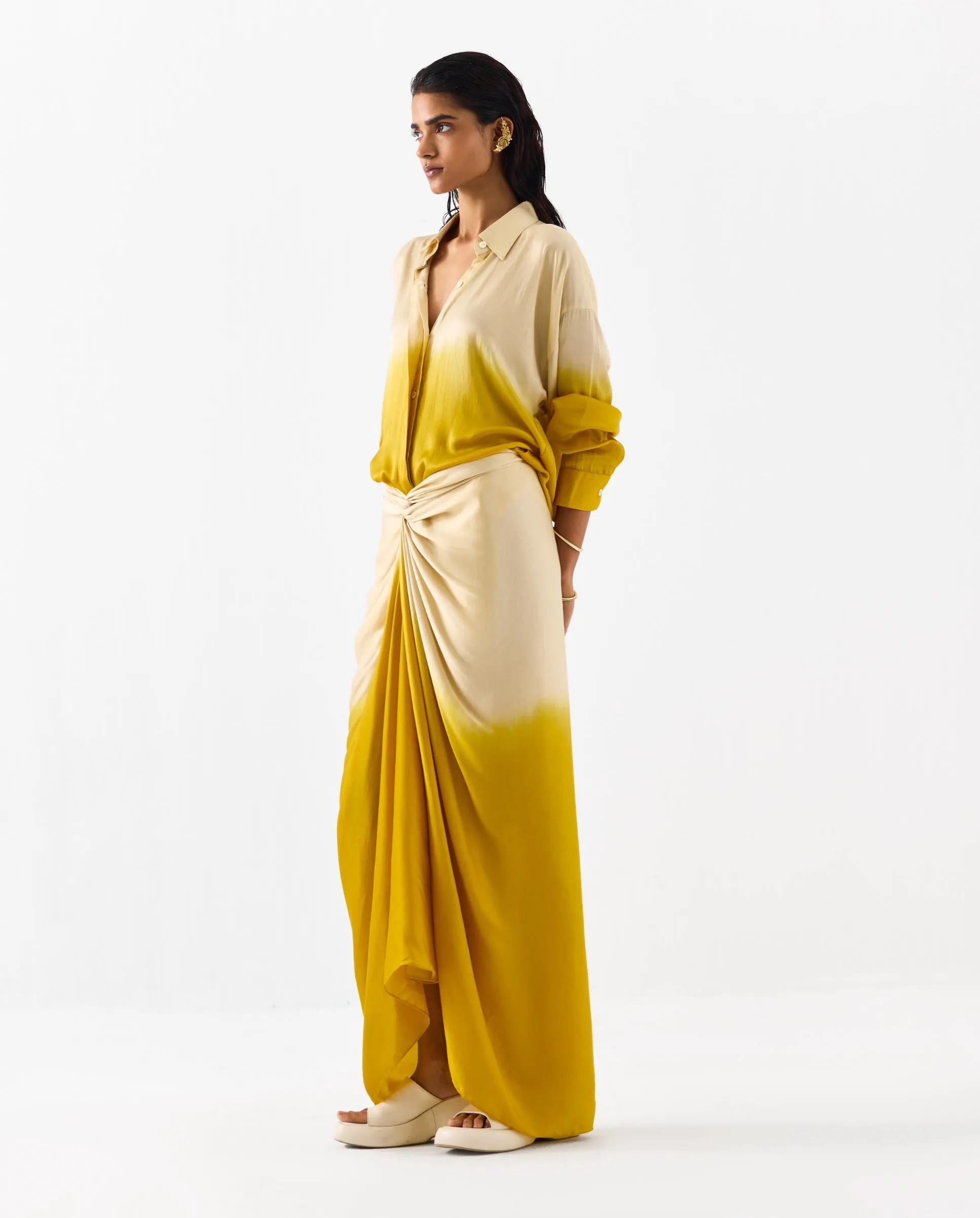 Dawn draped shirt dress