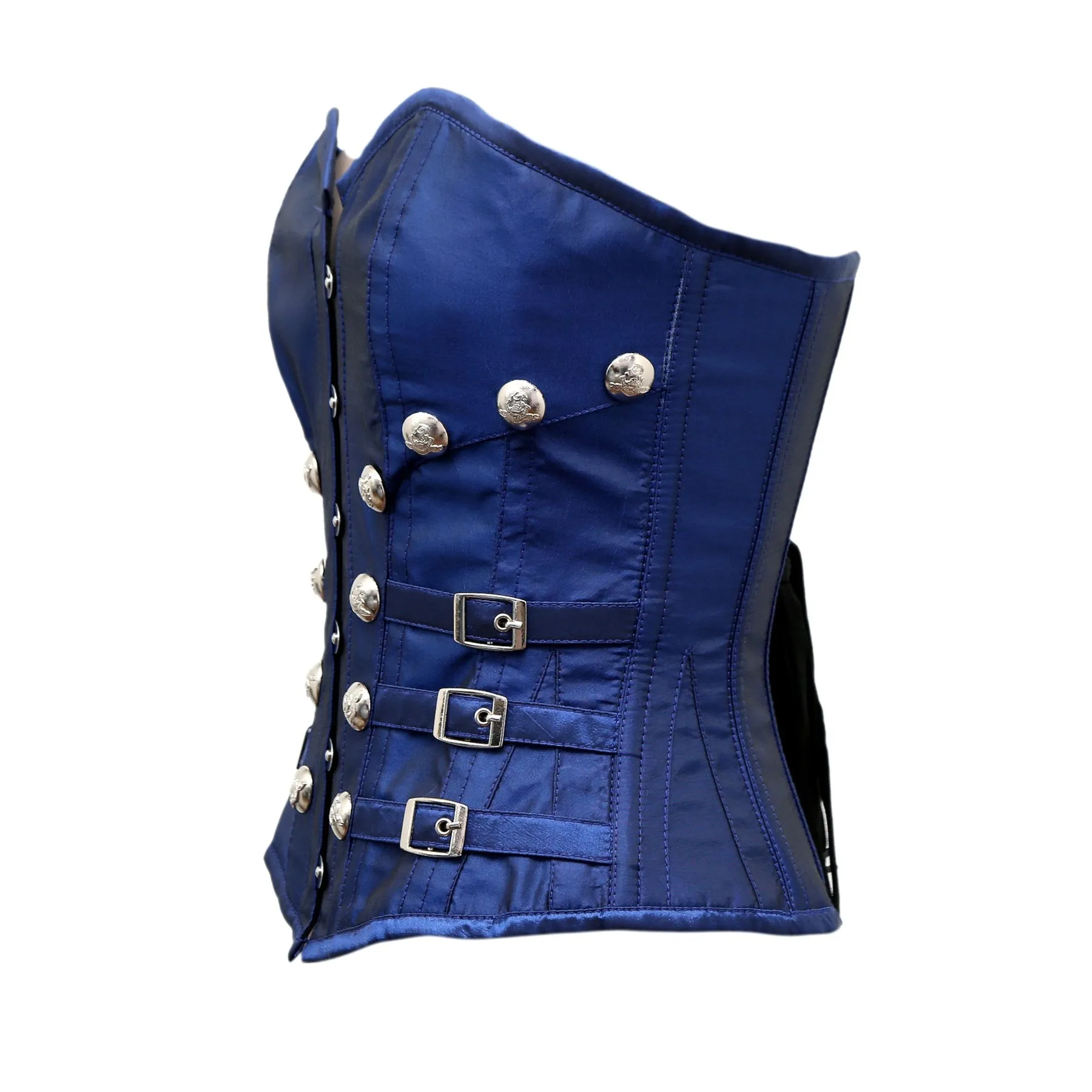 Debouf Blue Taffeta Overbust Corset