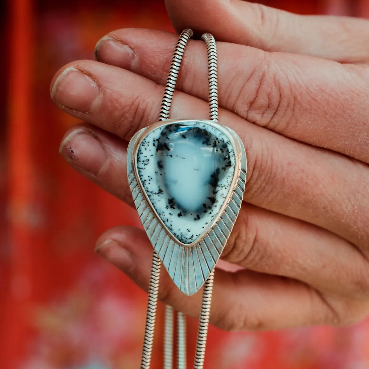 Dendritic Agate Chain Bolo #1