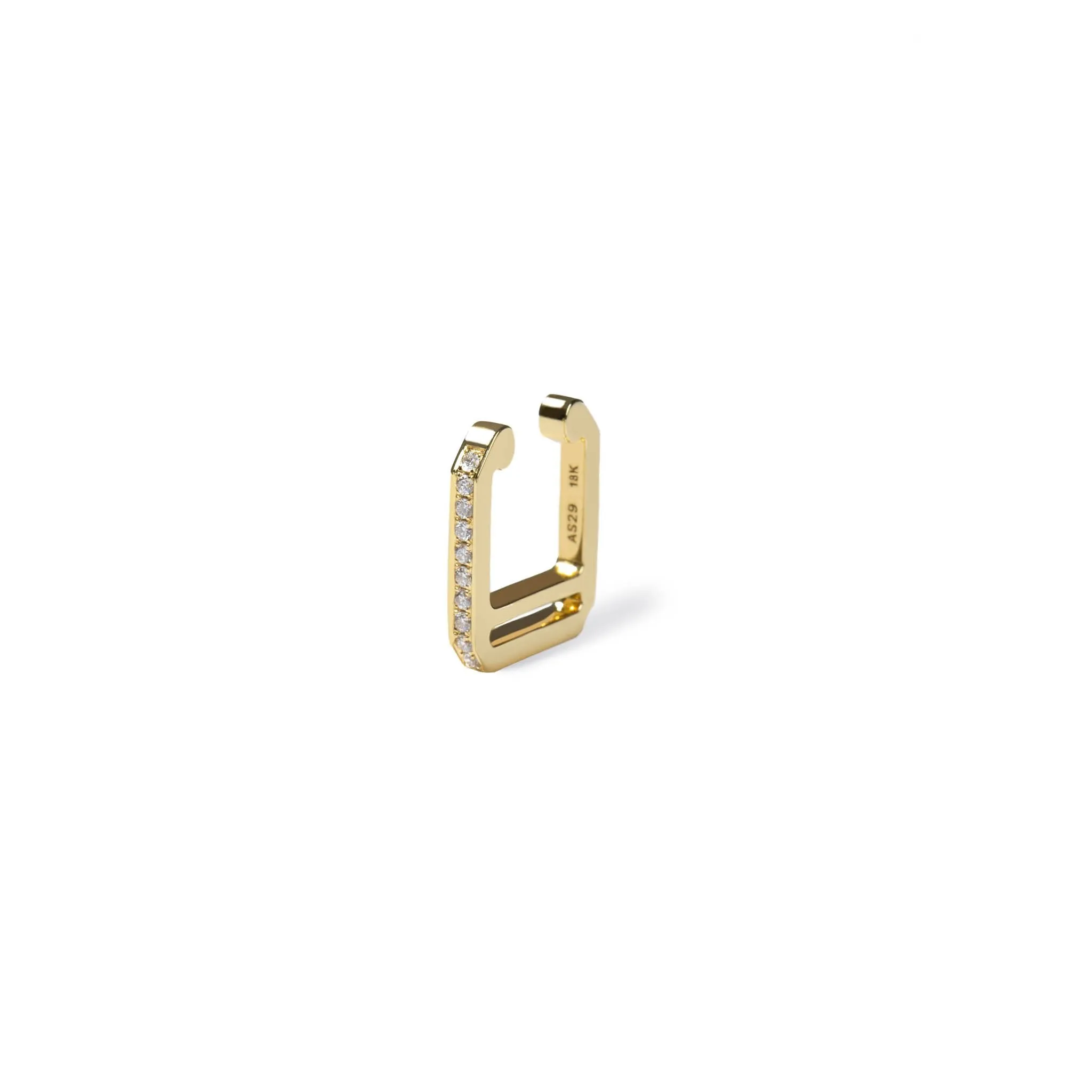 DNA Diamond Square Huggie Ear Cuff For Men
