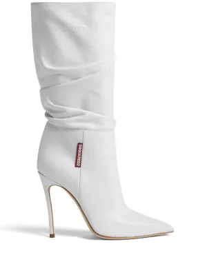 DSQUARED2 100mm draped-detail leather boots