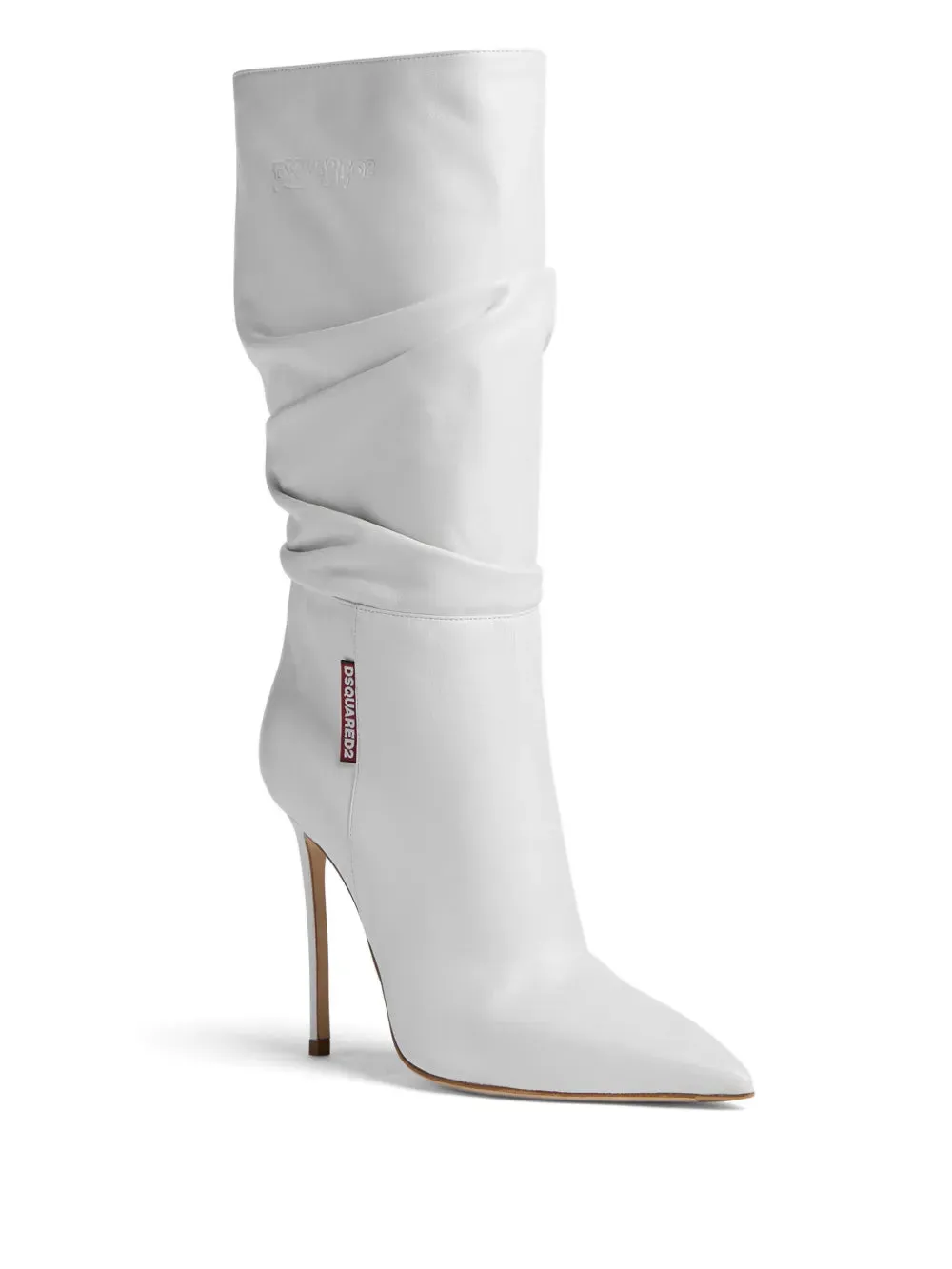 DSQUARED2 100mm draped-detail leather boots