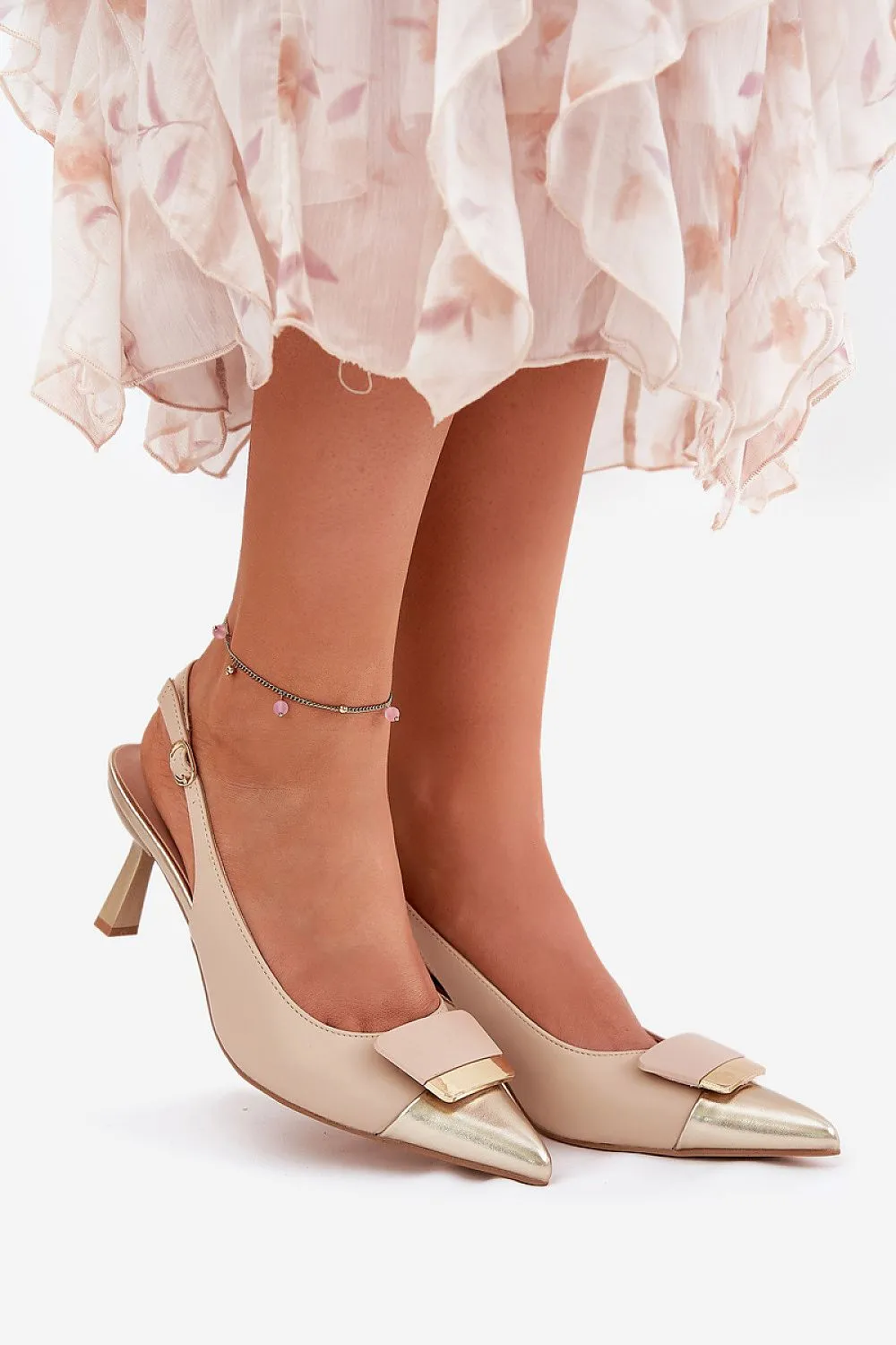 Elegant high heels made of eco leather